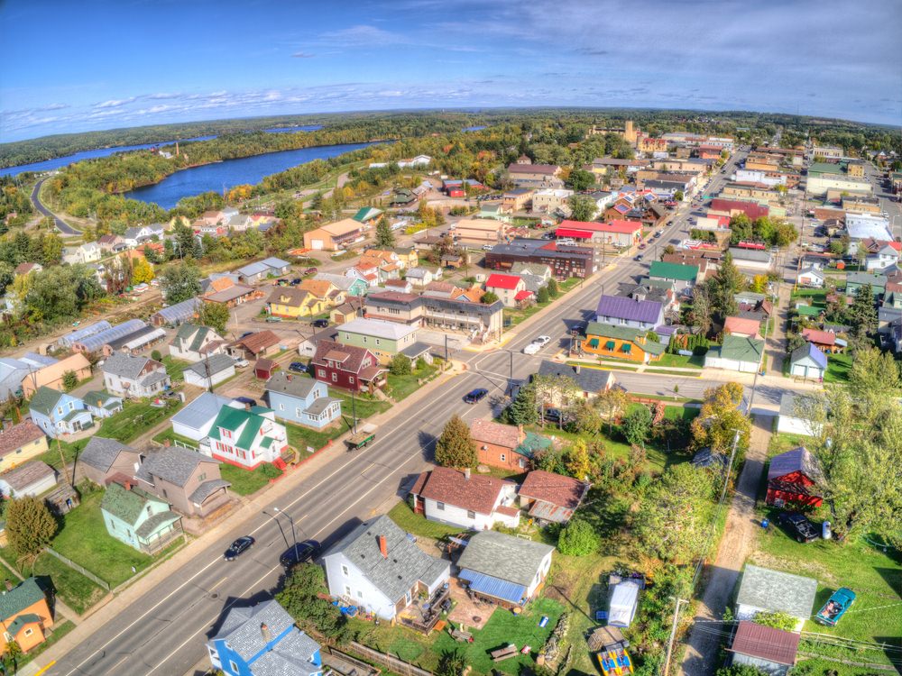 Lake country town in Minnesota